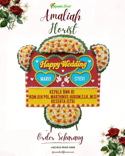 Karangan Papan Bunga Pernikahan di Babakan Ciparay